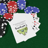 set of camping playing cards with poker chips