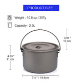 WIDESEA Outdoor Titanium Hanging Pot (1300ml and 2900 ml)