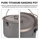 WIDESEA Outdoor Titanium Hanging Pot (1300ml and 2900 ml)