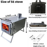 OUTDOOR S6/SSG Ultralight Hot Tent Stove Foldable 304 Stainless Steel,Portable Mini Wood Burning Stove Camping with 7.2ft Chimne