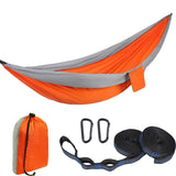 Solid Color Parachute Hammock with Hammock straps and Black carabiner Camping Survival travel Double Person outdoor furniture