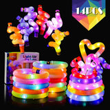 14PCS Light Up Glow Sticks Pop LED Fidget Tubes Kids