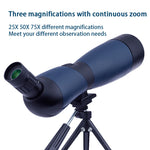 25-75x70 HD Spotting Scope Zoom Monocular BAK4 Prism Waterproof Telescope For Target Shooting Bird Watching Outdoor Camping