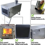 OUTDOOR S6/SSG Ultralight Hot Tent Stove Foldable 304 Stainless Steel,Portable Mini Wood Burning Stove Camping with 7.2ft Chimne