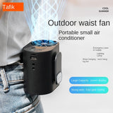 On person clip on fan. Clip on waist or arm.