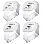 Decorative Stainless Steel Tablecloth Clips (4 Piece Set)