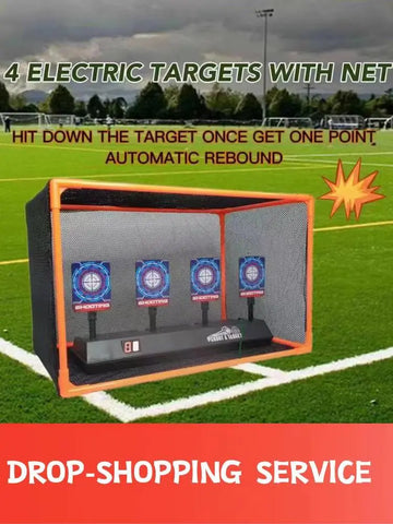 Digital Electronic Shooting Target For Airsoft Gun Gel Beam Blaster Accessories With Net Frame Kids Sound & Light Game Toy