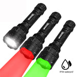 Tactical Light Green/Red/White LED Hunting Flashlight