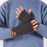 Winter Fingerless Wool Gloves - Unisex - One Size