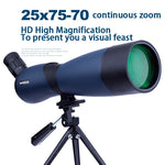 25-75x70 HD Spotting Scope Zoom Monocular BAK4 Prism Waterproof Telescope For Target Shooting Bird Watching Outdoor Camping