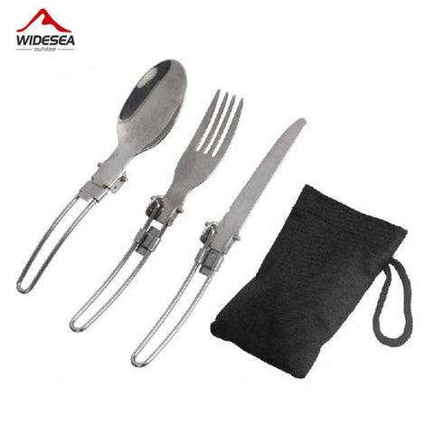 Widesea Outdoor Foldable Stainless Steel Cutlery - 3 pieces